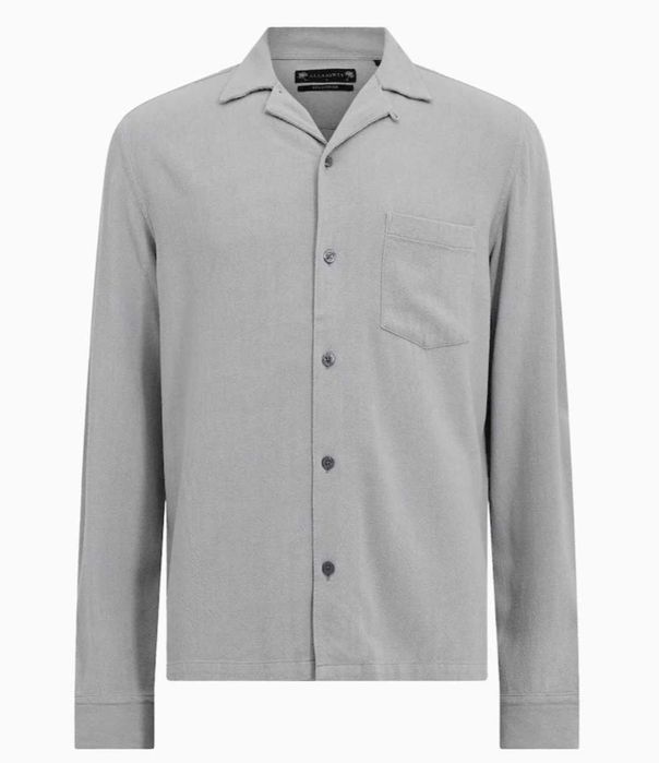 Сорочка All Saints Cudi Longsleeve Linen Blend Shirt суміш льону