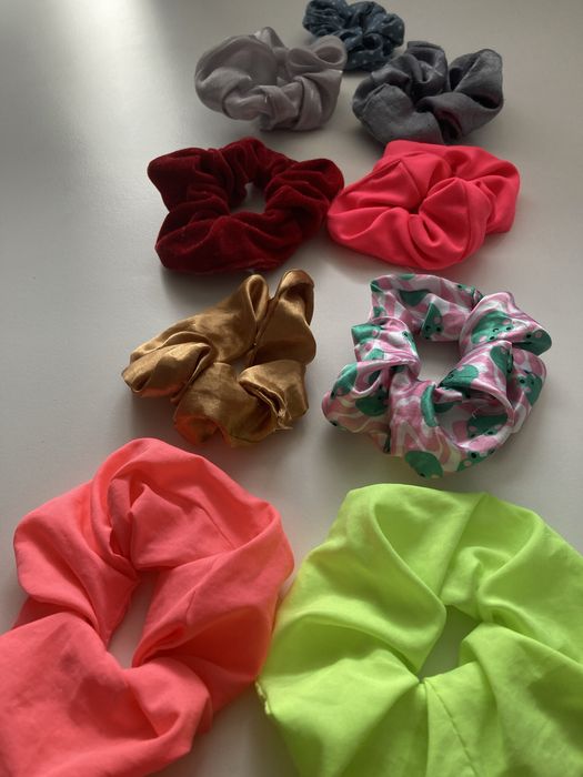 Frotka scrunchie gumka do włosów 9 sztuk