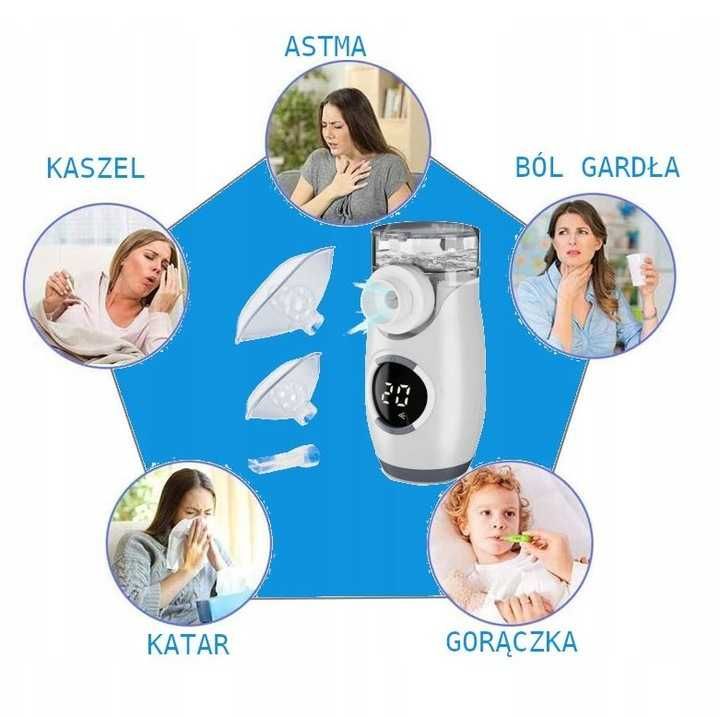 Inhalator Nebulizator Siateczkowy Cichy (35 DB)dla dzieci i dorosłych