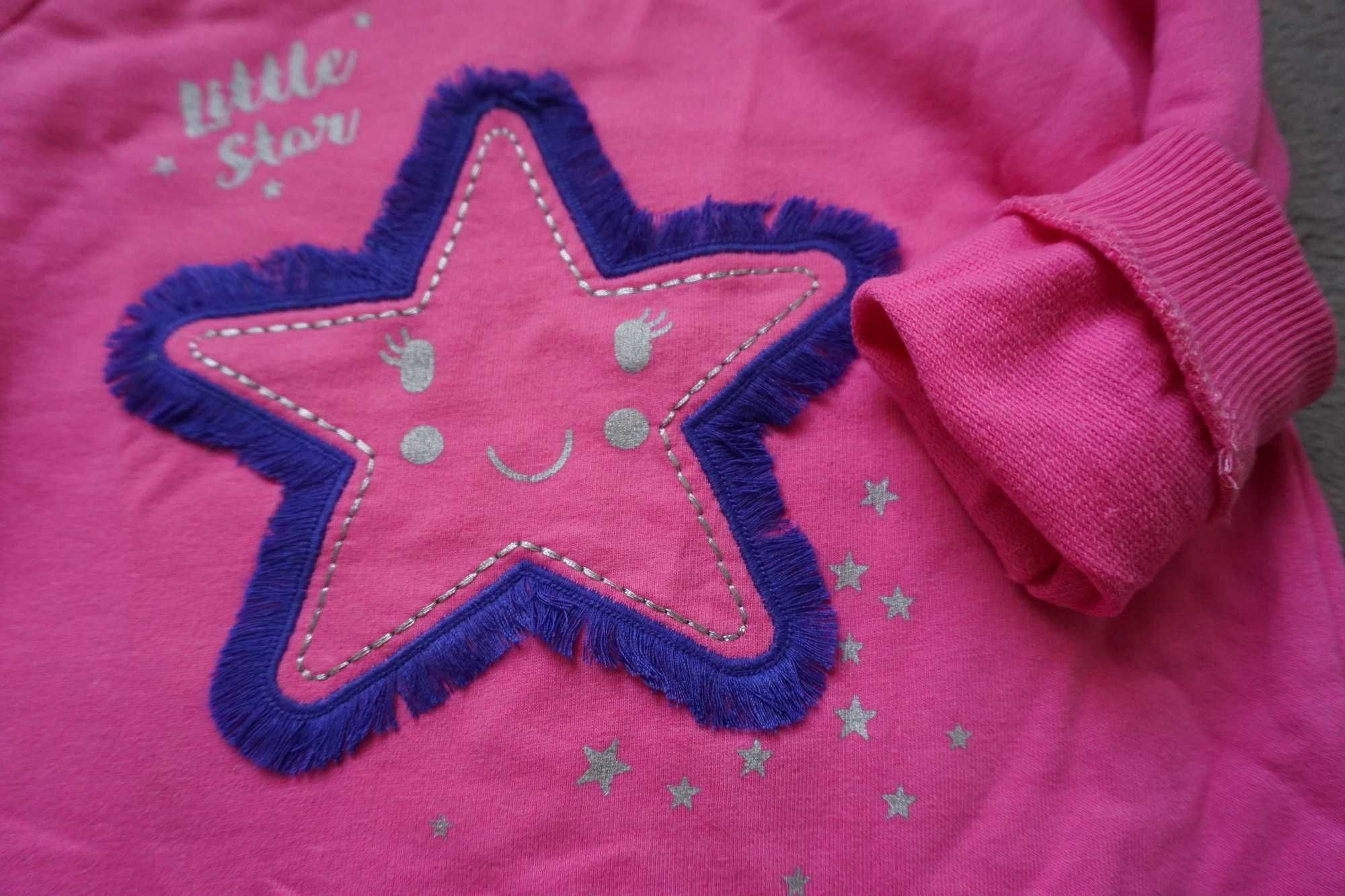 92 cm - BLUZA z gwiazdką dla dziewczynki JAK NOWA różowa bluzka