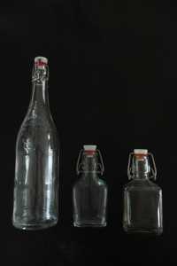 Ozdobne butelki szklane styl BOHO x 3