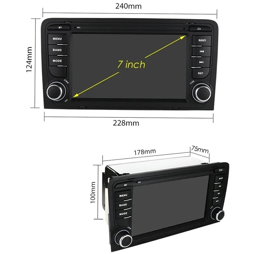 Radio 2 DIN Android Audi A3 8P
