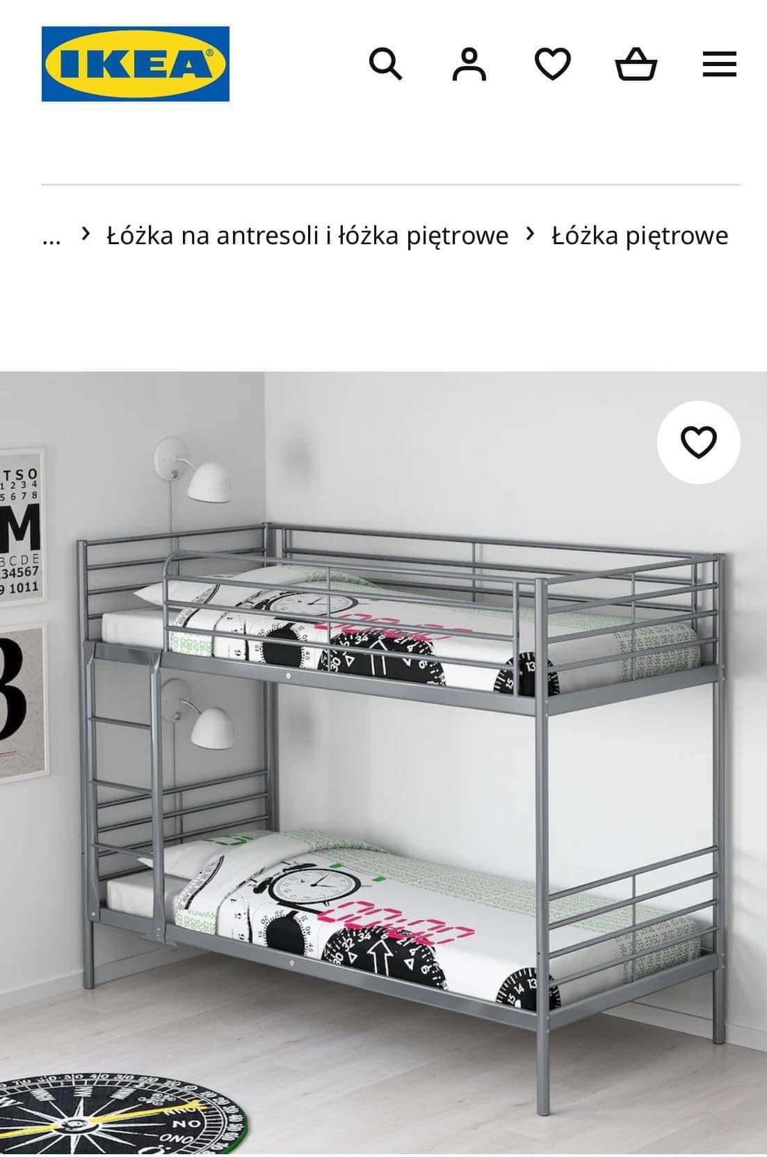 Łóżko piętrowe Ikea