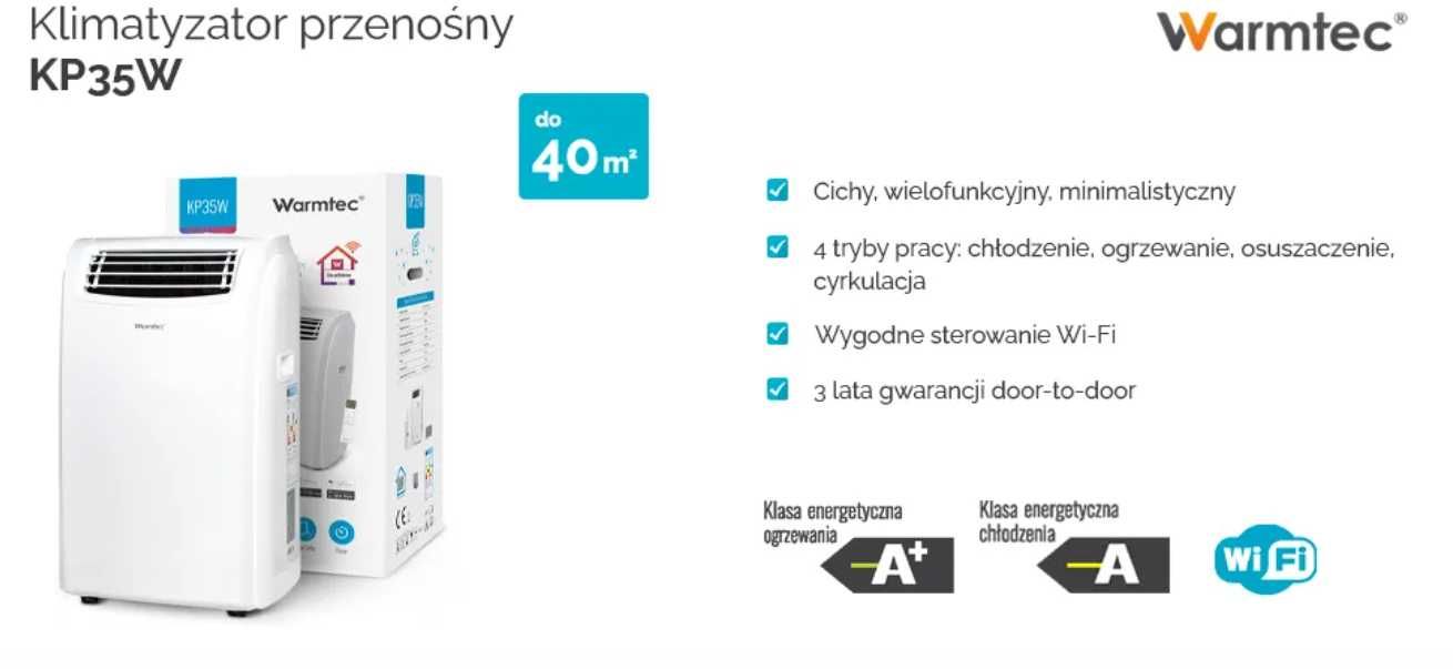Klimatyzator przenośny  Kompakt Warmtec KP35W Wi-Fi