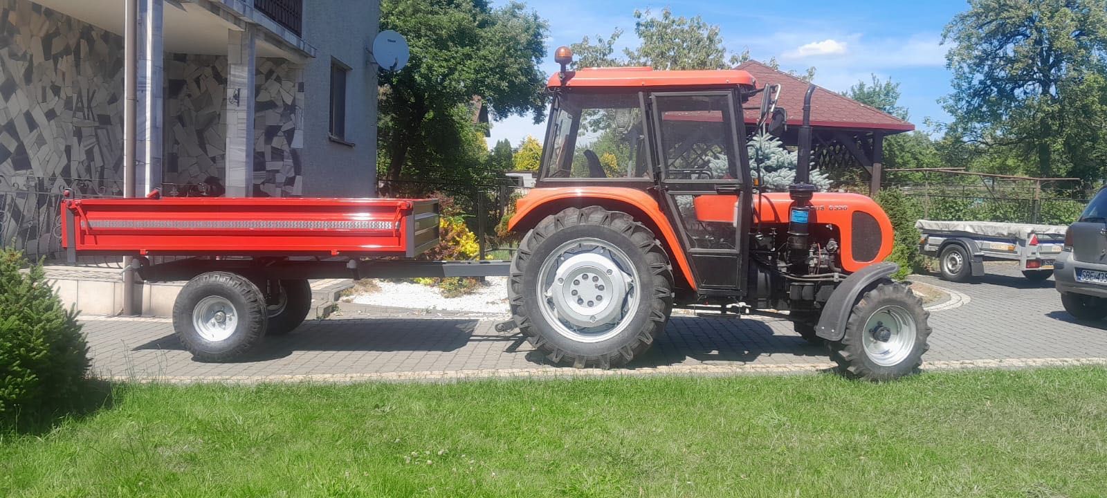 Przyczepa jednoosiowa do mini traktora