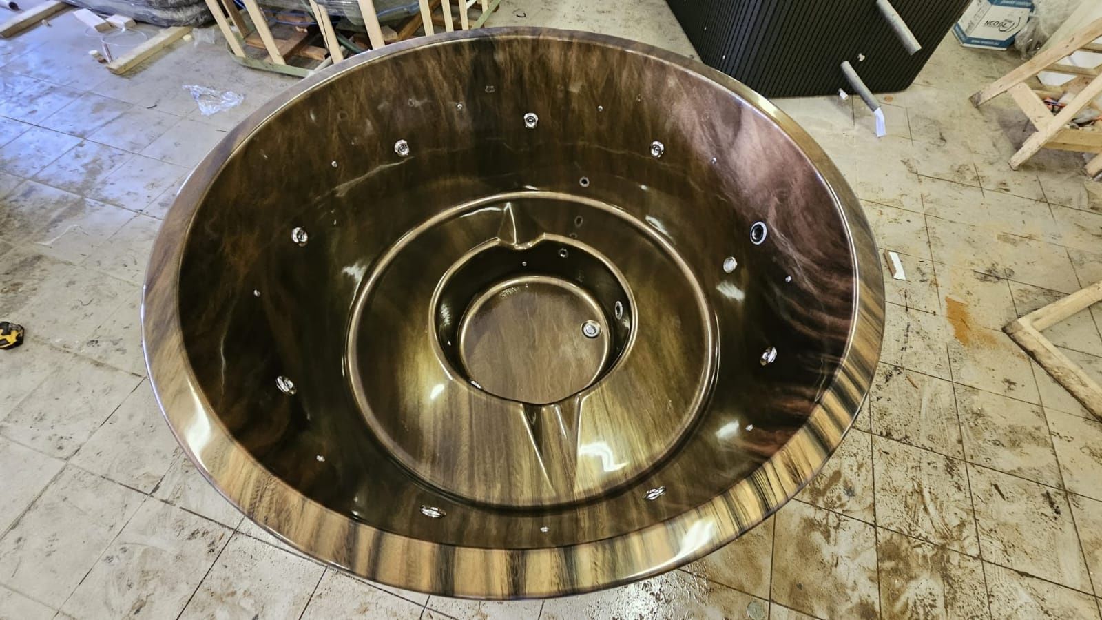 AKRYL system SPA Jacuzzi, wanna z hydromasażem, piec wewnętrzny