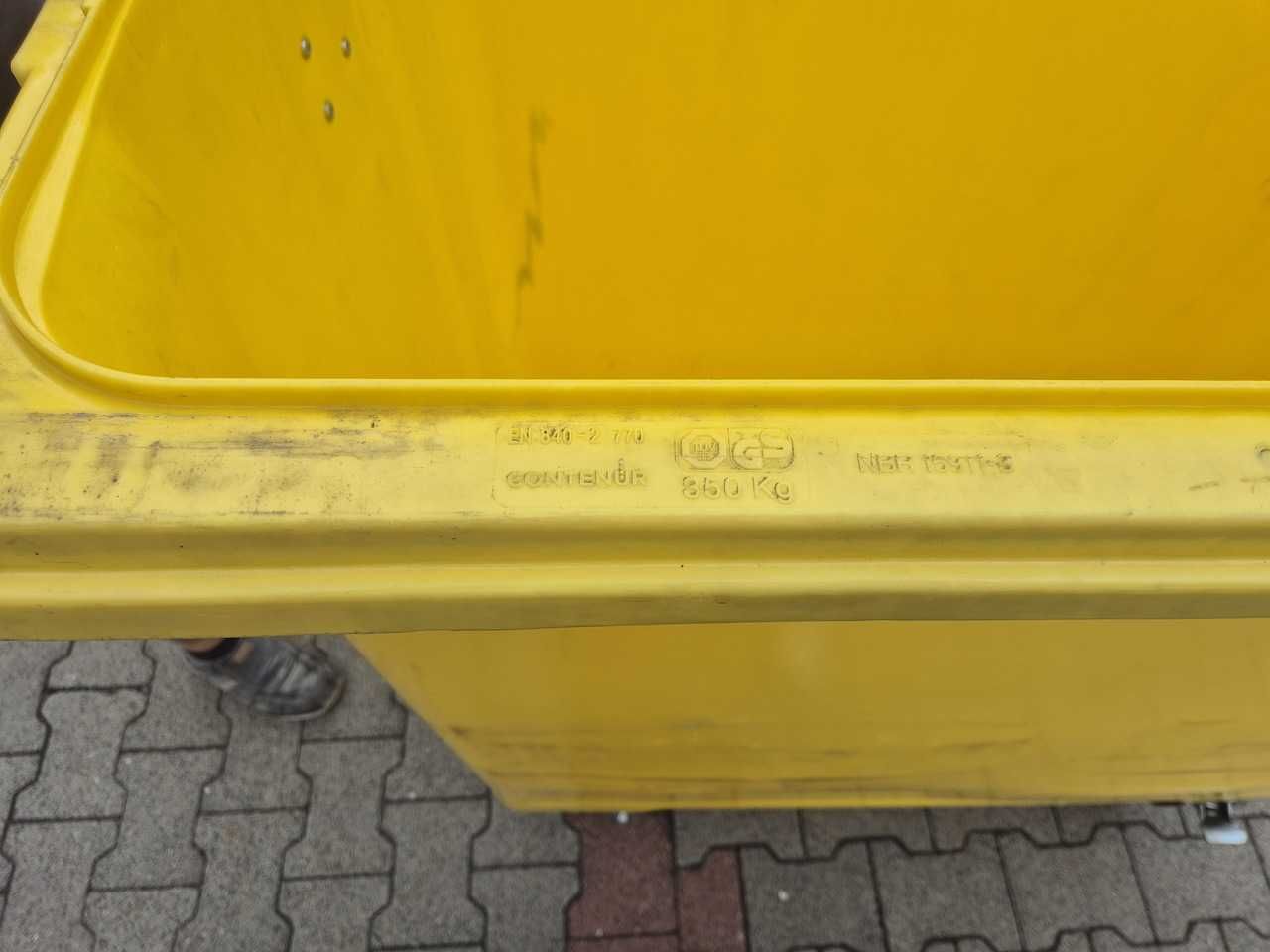 Kosz 770 l do segregacji odpadów ZÓŁTY na kołach Solidny CONTENAUR