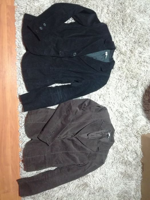 Blazer em Bombazine Preto e Castanho