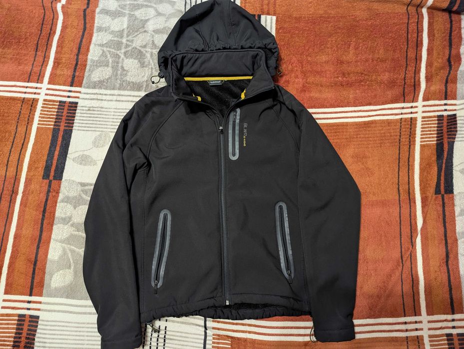 Мужская рабочая теплая куртка softshell с капюшоном Blue Wear, L