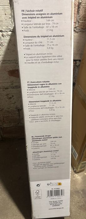 Aluminiowa suszarka na pranie składna. Nowa