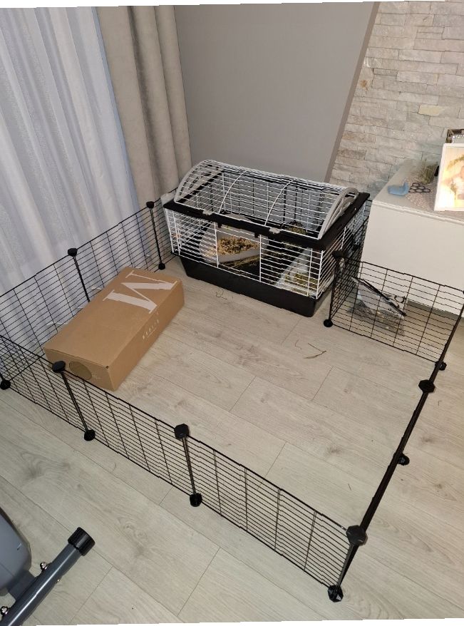 Klatka kojec dla małych zwierząt zagroda 46x143x73 cm wybieg siatka
