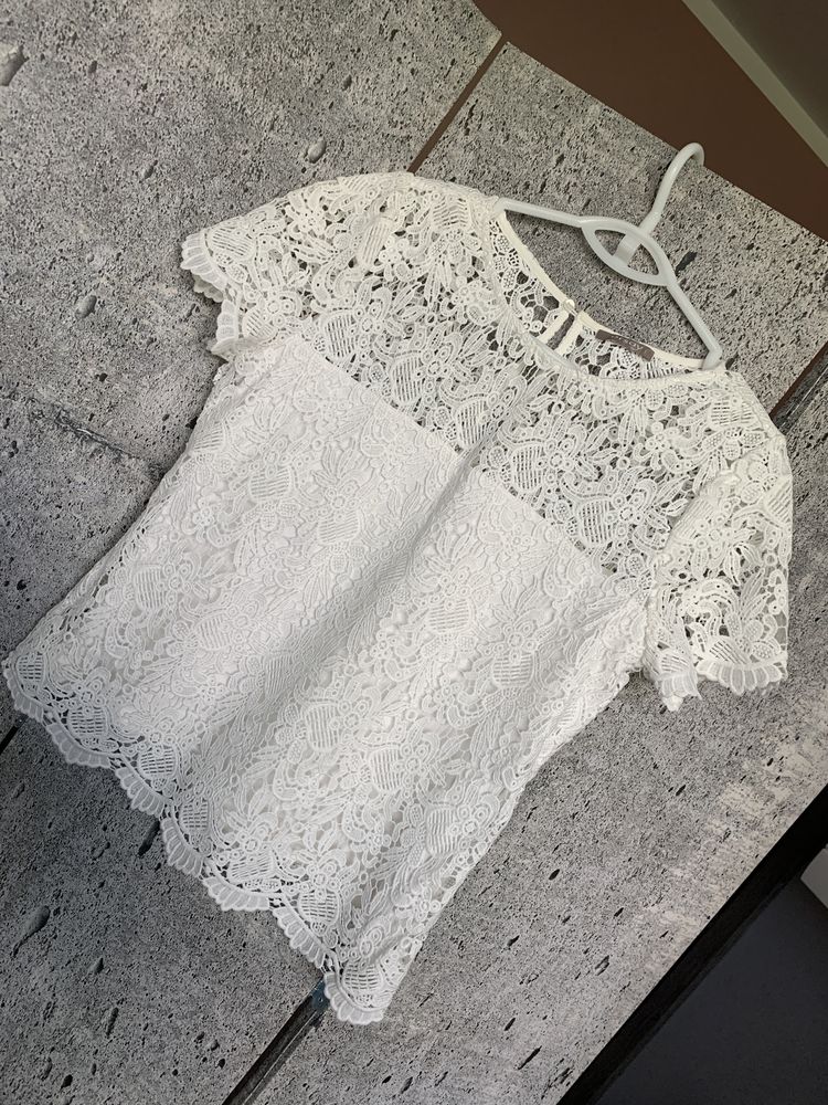 Biała koronkowa bluzka Orsay