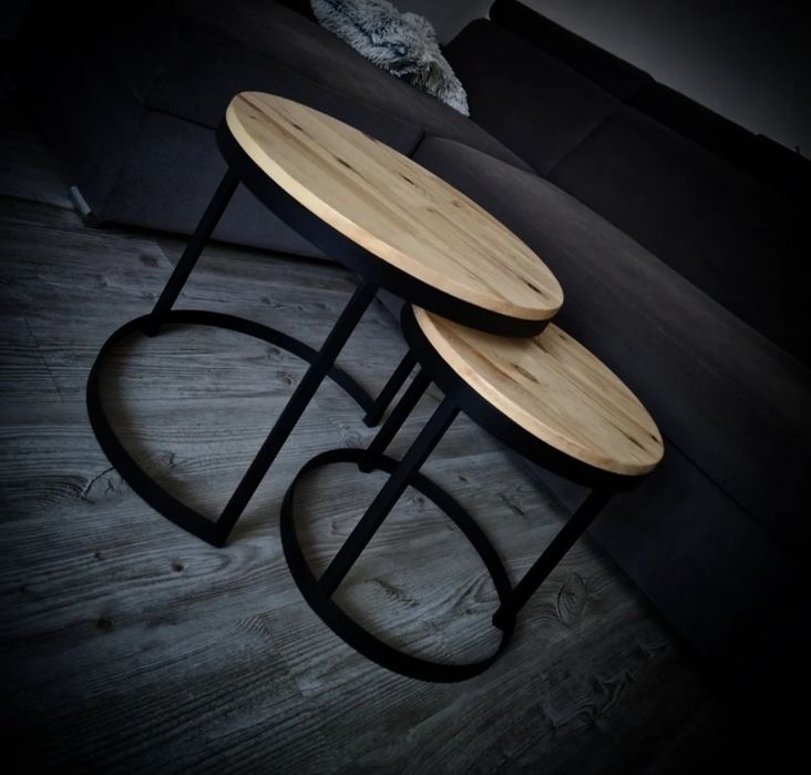 Nowoczesne stoliki 2w1 – drewno i metal