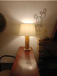 Lampa bambus z bambusa domowa na stolik z kloszem
