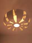 Lampa sufitowa, biała metal i szkło