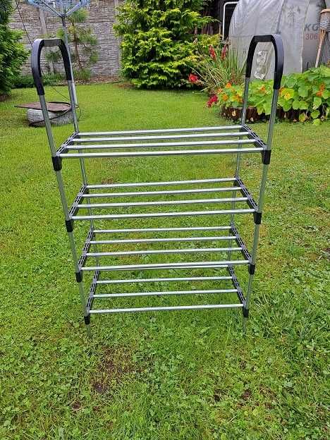 Regał na buty metal plastik 4 poziomy 12 par butów