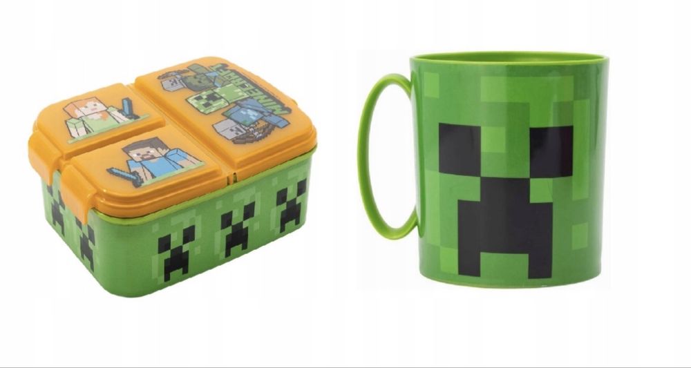 Minecraft Zestaw Śniadaniówka i Kubek