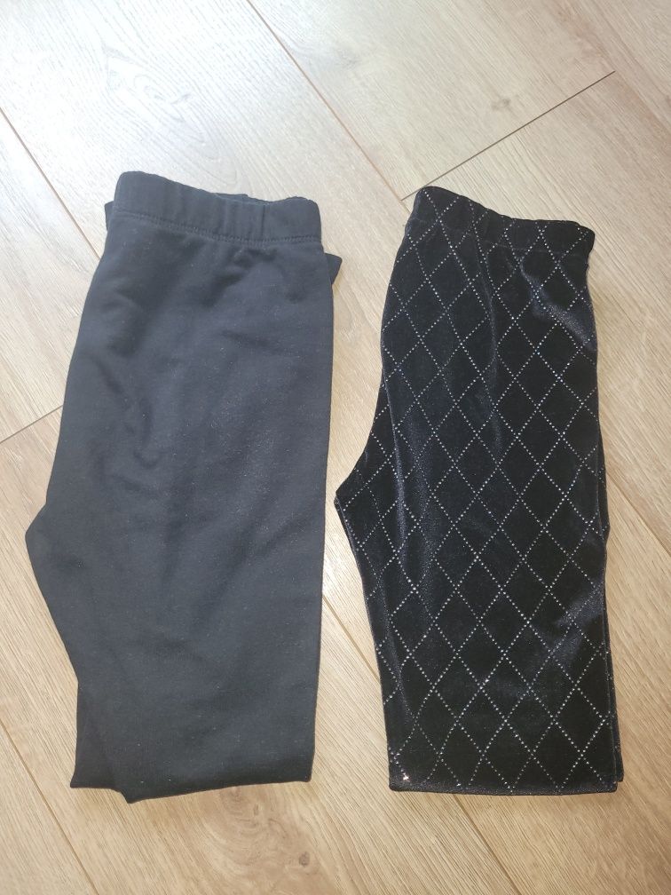 2 x getry / legginsy 140-16 cm (ocieplane i ozdobne)