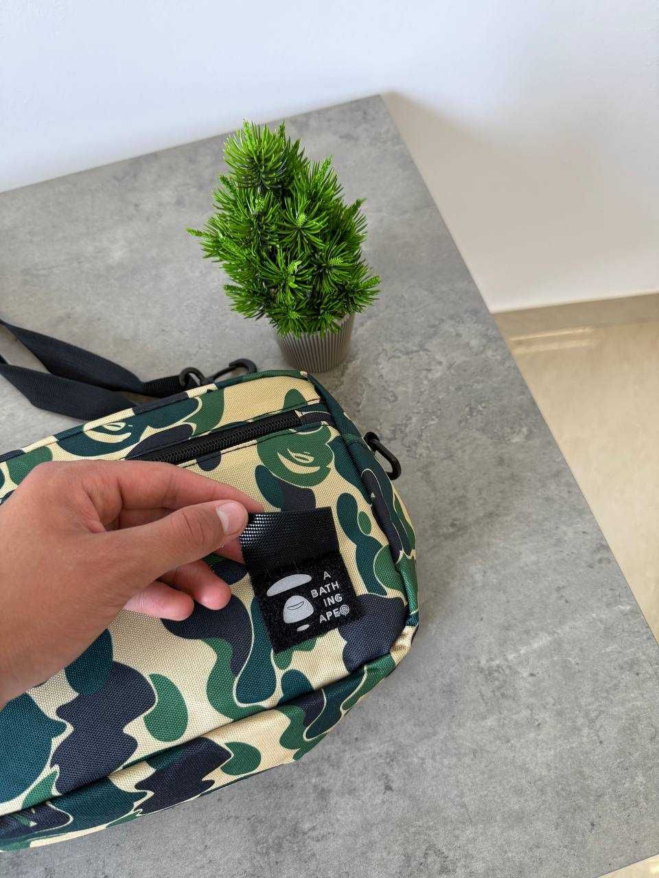 Сумка месенджер Bape в хаки цвете