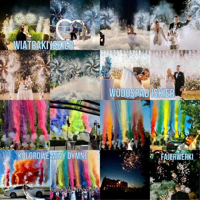Wiatraki iskier / wodospad / kolorowe miny / ciężki dym / fotobudka