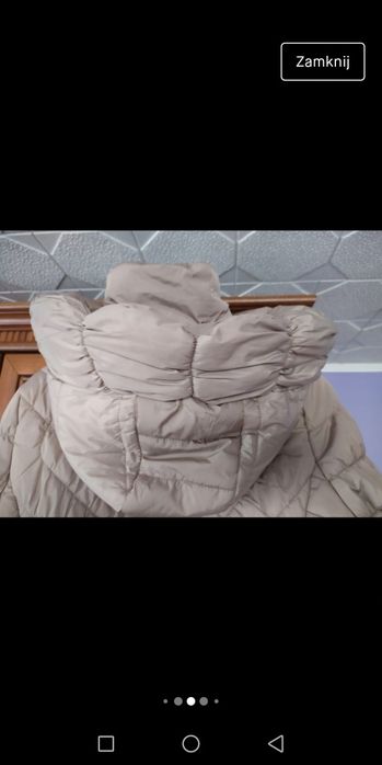 Kurtka damska zimowa marszczona beżowa rozm XL