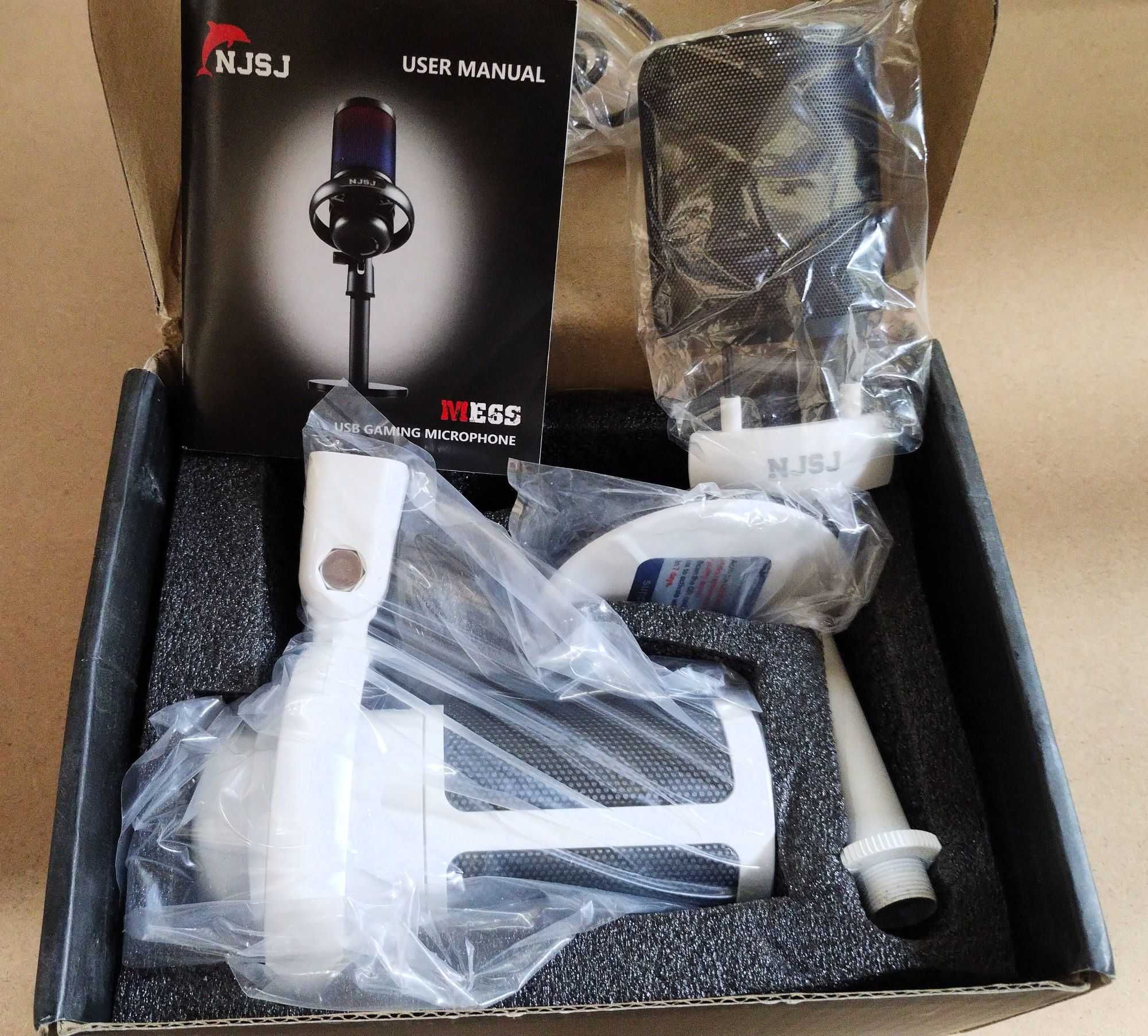 NJSJ Mikrofon komputerowy, gamingowy USB do PC, PS4, PS5, Mac, tel.