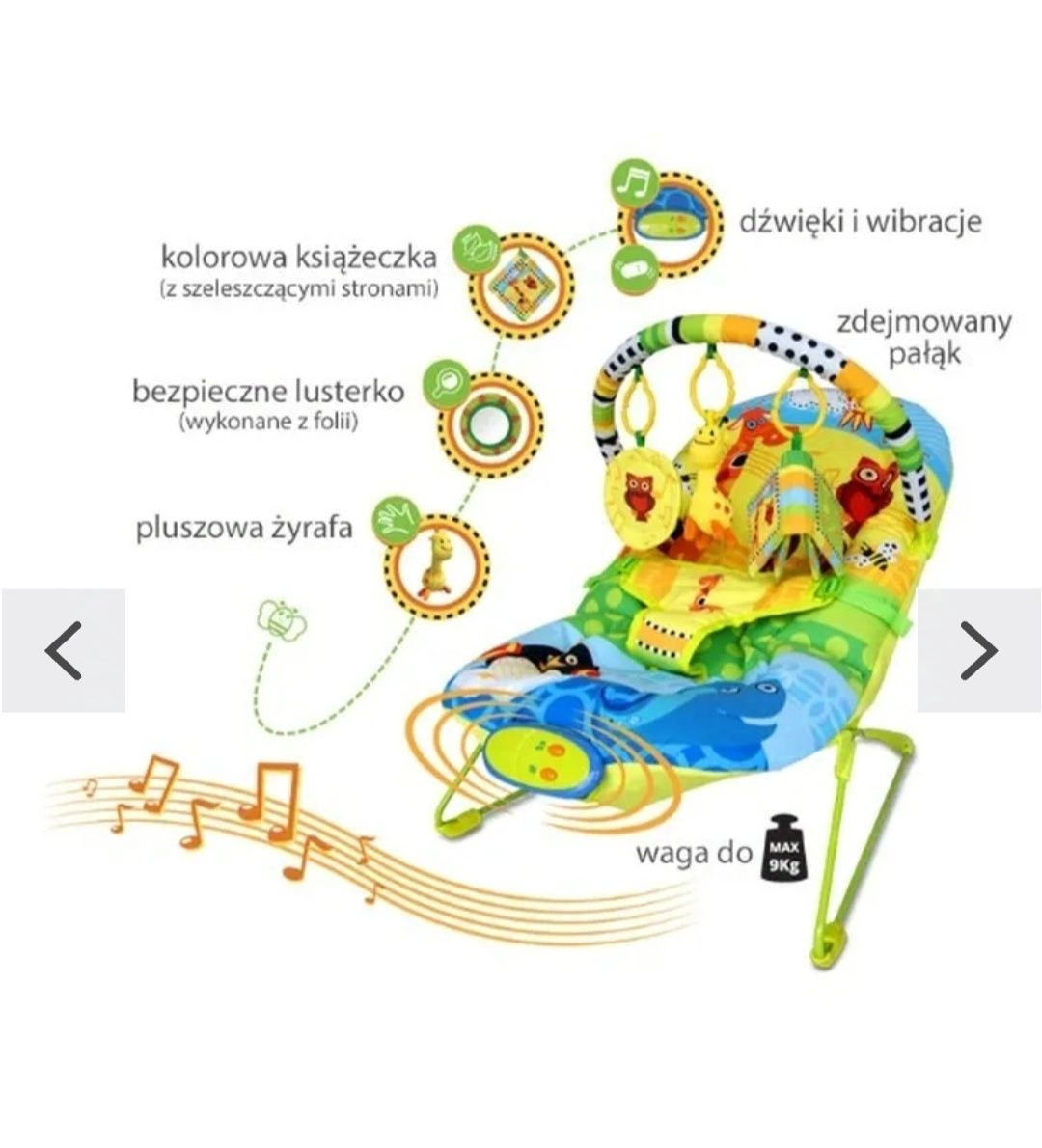 Leżaczek Interaktywny KinderKraft Animals