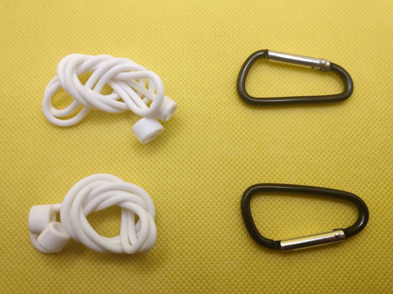 Чехол силиконовый на наушники OPPO Enco R + шнурок + карабин (white)
