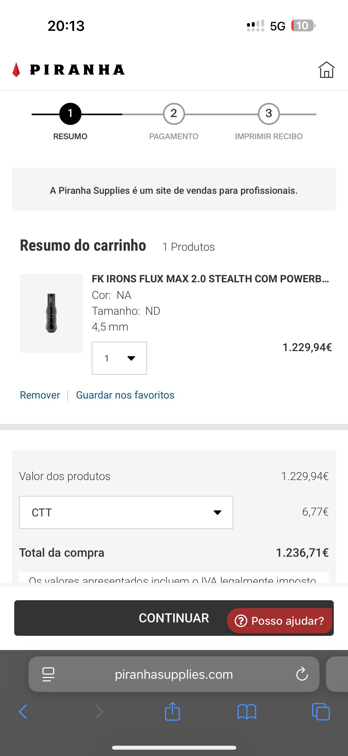 Maquina tatuagem FluxMax 2.0 stealth com powerbolt ll