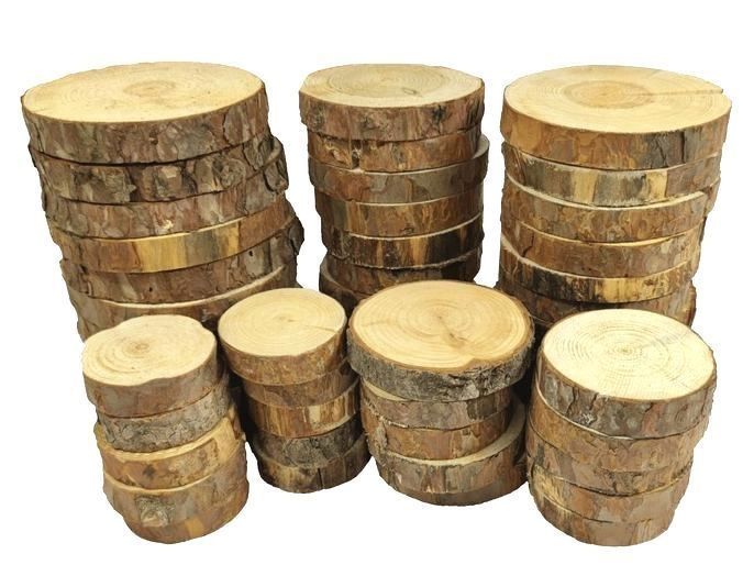 PLASTRY DREWNA Brzoza Sosna 20 SZTUK 20-25cm Krążki Podstawki