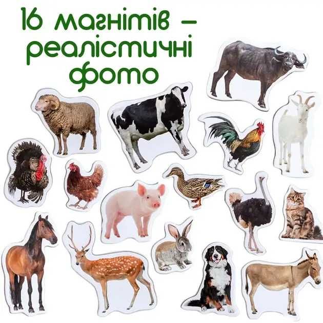 Магніти Magdum Реальні фото: ферма, зоопарк, овочі, транспорт
