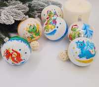 Новогодние шары, игрушки на ёлку,шары символ года дракон, шари