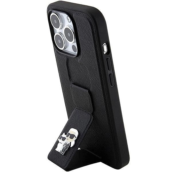 Etui Karl Lagerfeld Gripstand Saffiano Karl&Choupette Pins na iPhone 1