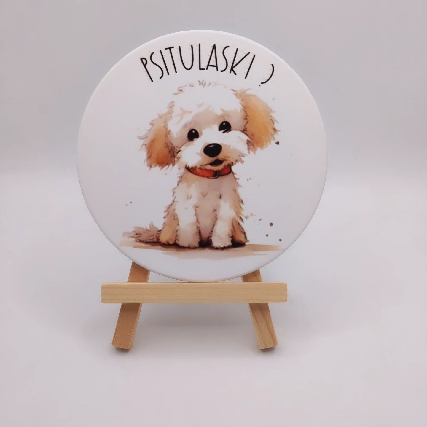 Podkładki ceramiczne handmade pieski śmieszne memy kolorowe