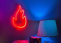 NEON LED płomień lampka nocna na ścianę USB pokój garaż impreza bar