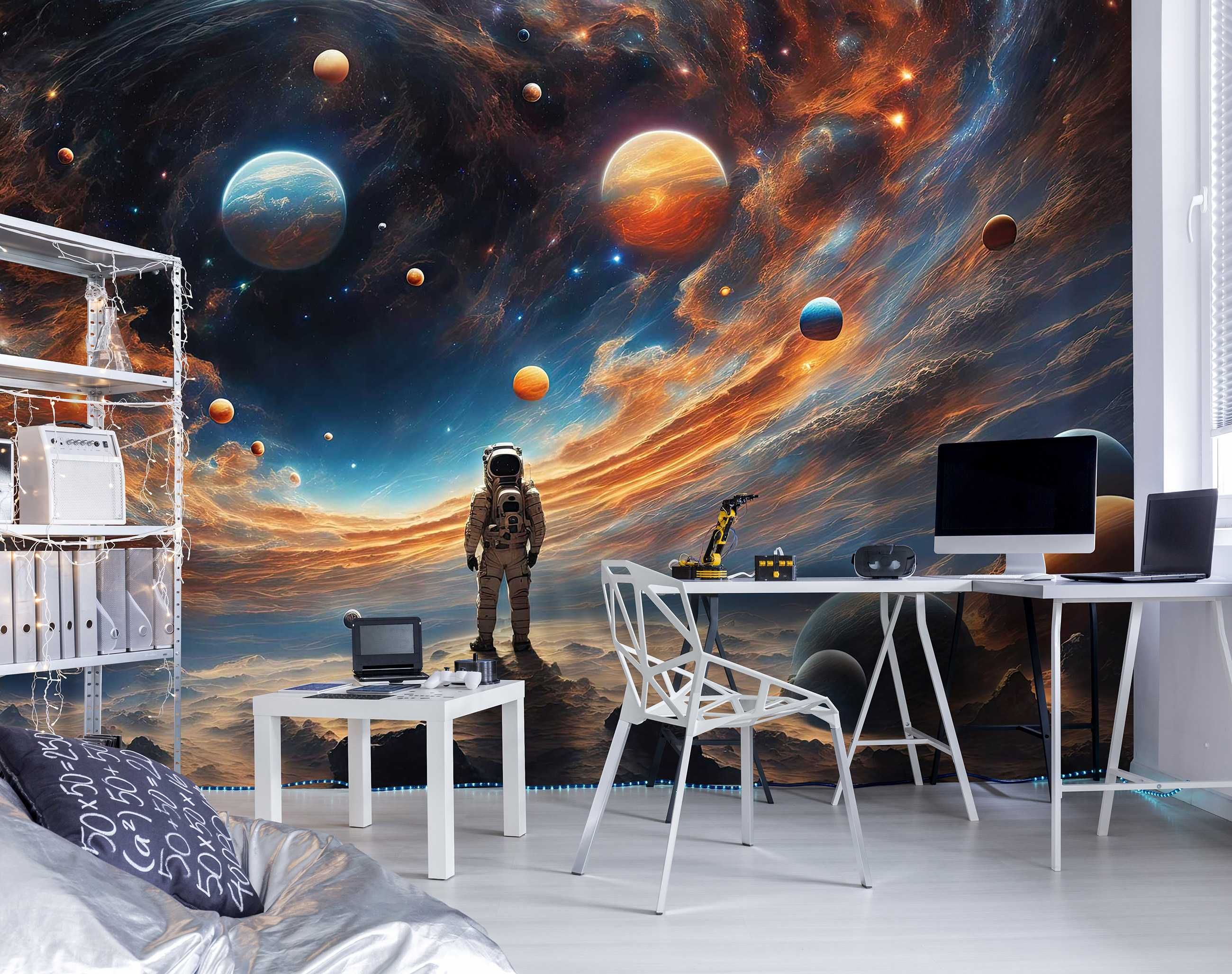 Fototapeta Kosmos Gwiazdy Człowiek Podróż 3D Twój Rozmiar + KLEJ