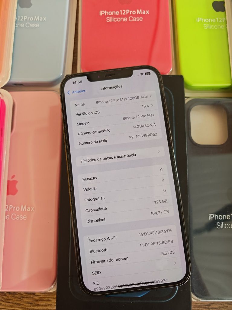 iPhone 12 Pro Max 128GB Azul Em muito bom estado Aceito Retomas