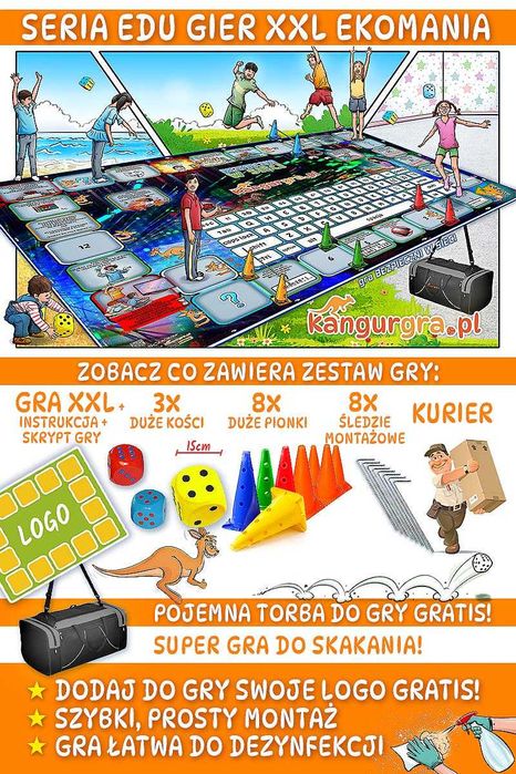 gra XXL BEZPIECZNI W SIECI dla DZIECI do skakania, nauki zabawy 3 x 2m