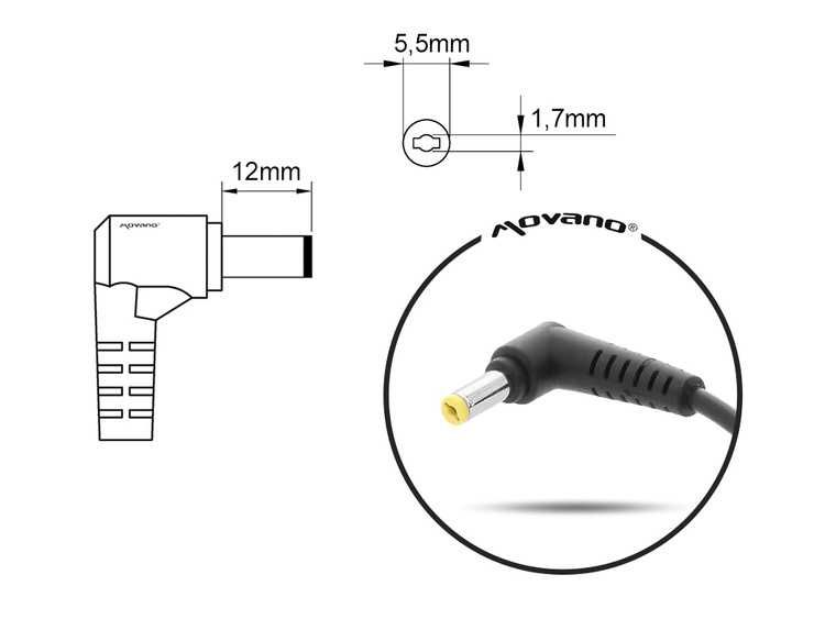 Zasilacz Ładowarka Movano 19v 2.37a (5.5x1.7) 45W do Acer