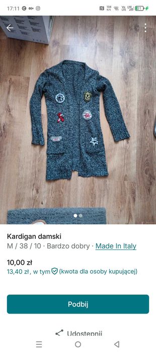 Kartigan damski jesienny