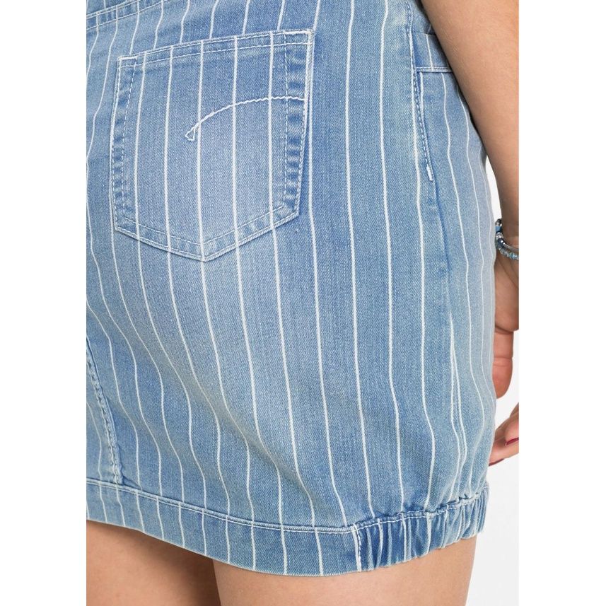 bonprix niebieska jeansowa letnia wiosenna spódnica w prążki 44-46