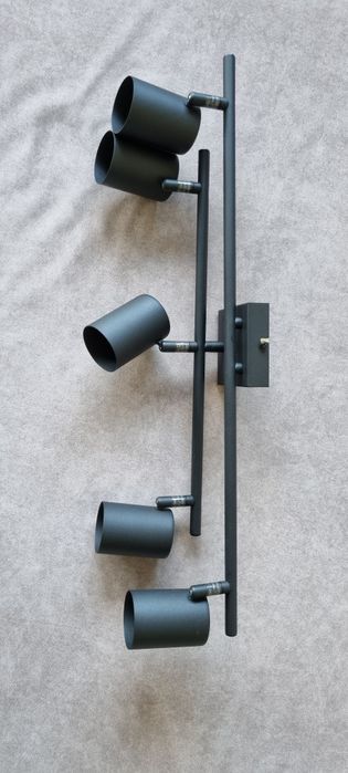 Nowa, czarna lampa sufitowa loft, obrotowa