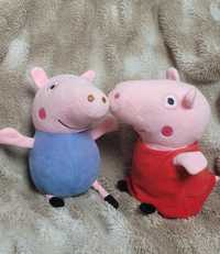 Dwie maskotki bajka świnka Pepa i George rodzeństwo świnek