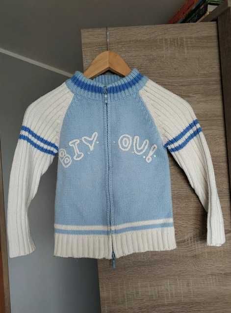 Sweter New Look 8 niebiesko-biały dwa zamki
