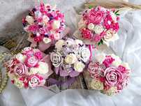 Flowerbox candlebox bukiet z kwiatów z wosku sojowego