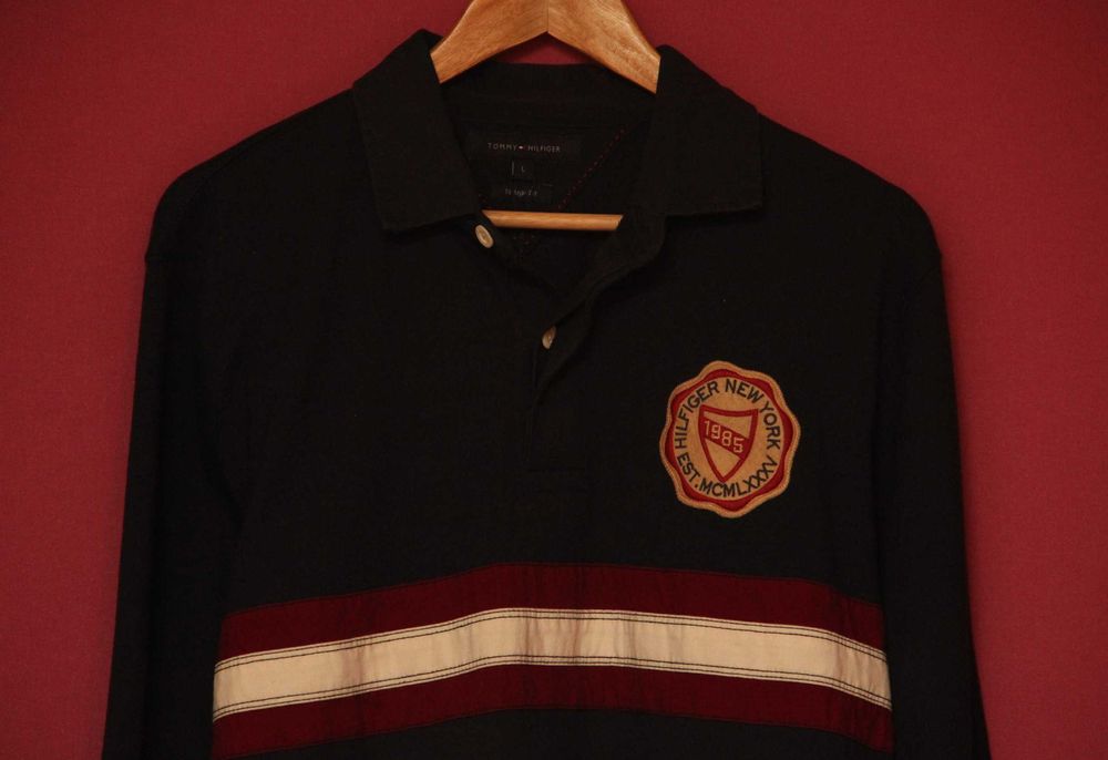 Tommy Hilfiger рр L Vintage Fit поло лонгслив из хлопка