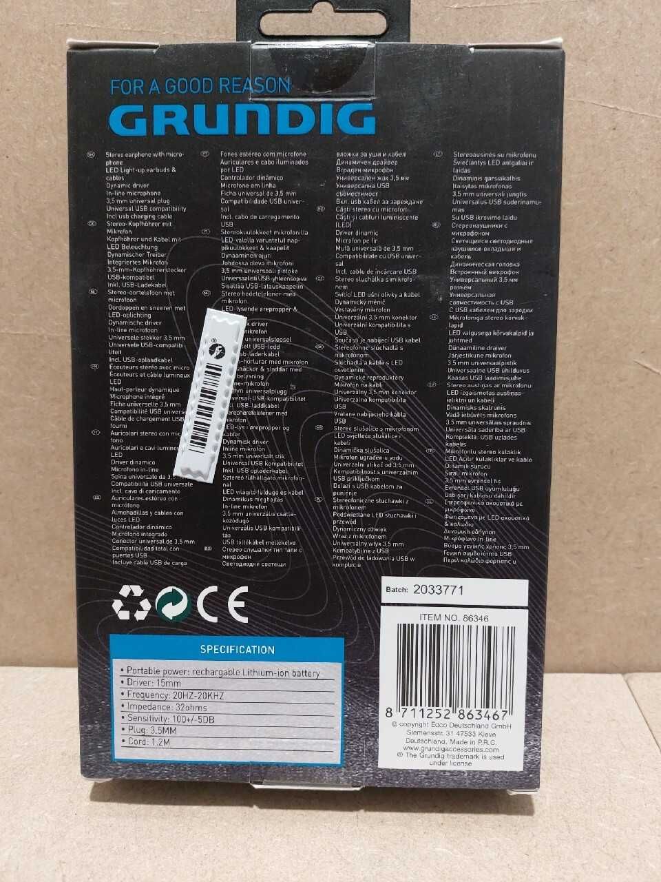 Słuchawki bezprzewodowe Bluetooth LED Grundig