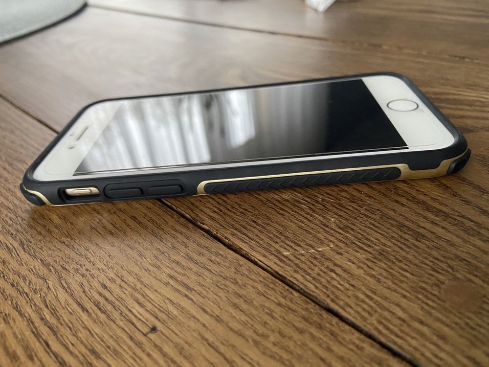 Etui iPhone 7/8 czarno-złote + transapertne przezroczyste