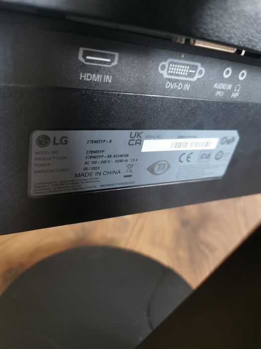 Monitor LG 27BN65YP-B 68,6cm 27″ 1920×1080 Full HD LCD Czarny