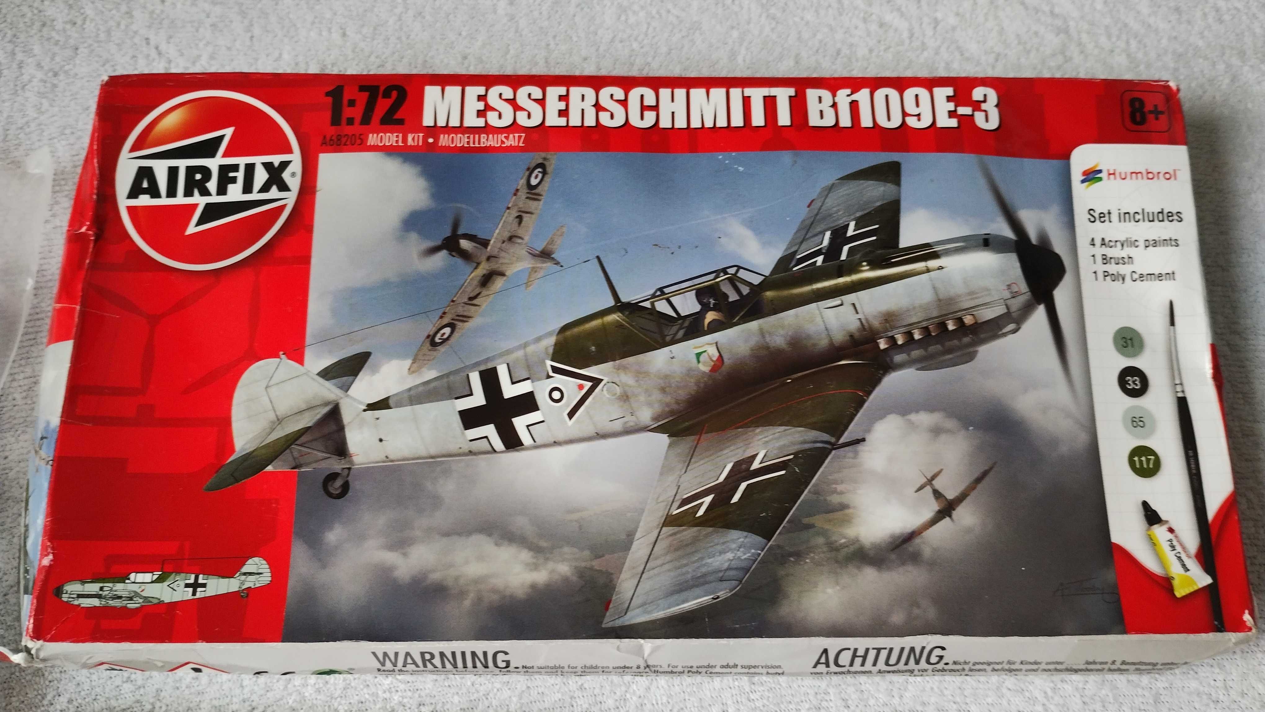 Messerschmitt Bf109E-3 - Model Airfix samolot do sklejania - 1:72